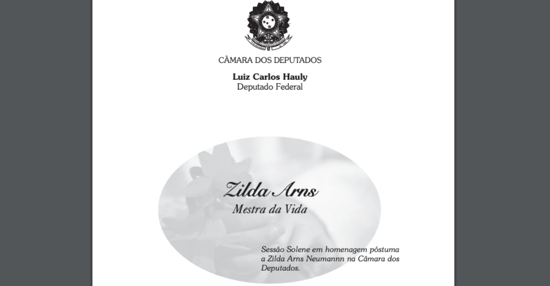 Zilda Arns, Mestra da Vida - 2015