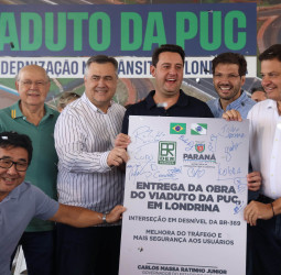 Com investimento de R$ 41,5 milhões, governador entrega Viaduto da PUC, em Londrina