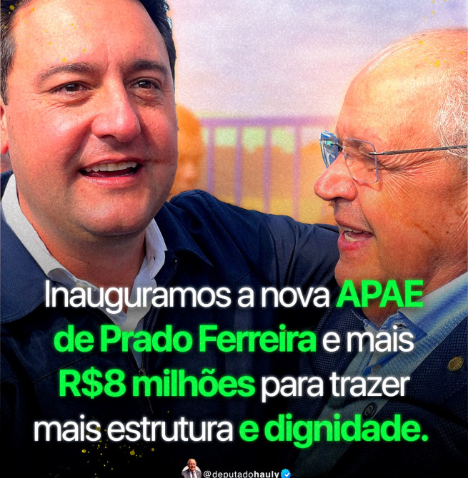Apae de Prado Ferreira ganha nova sede e governador anuncia recurso para infraestrutura